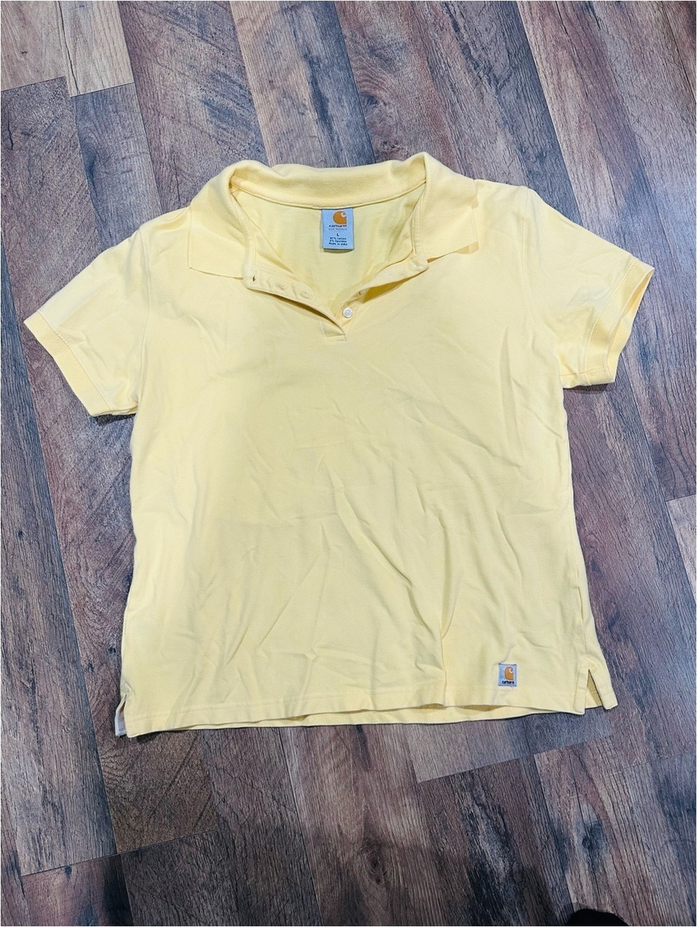 Carhartt Women’s Light Yellow Button-Down Polo